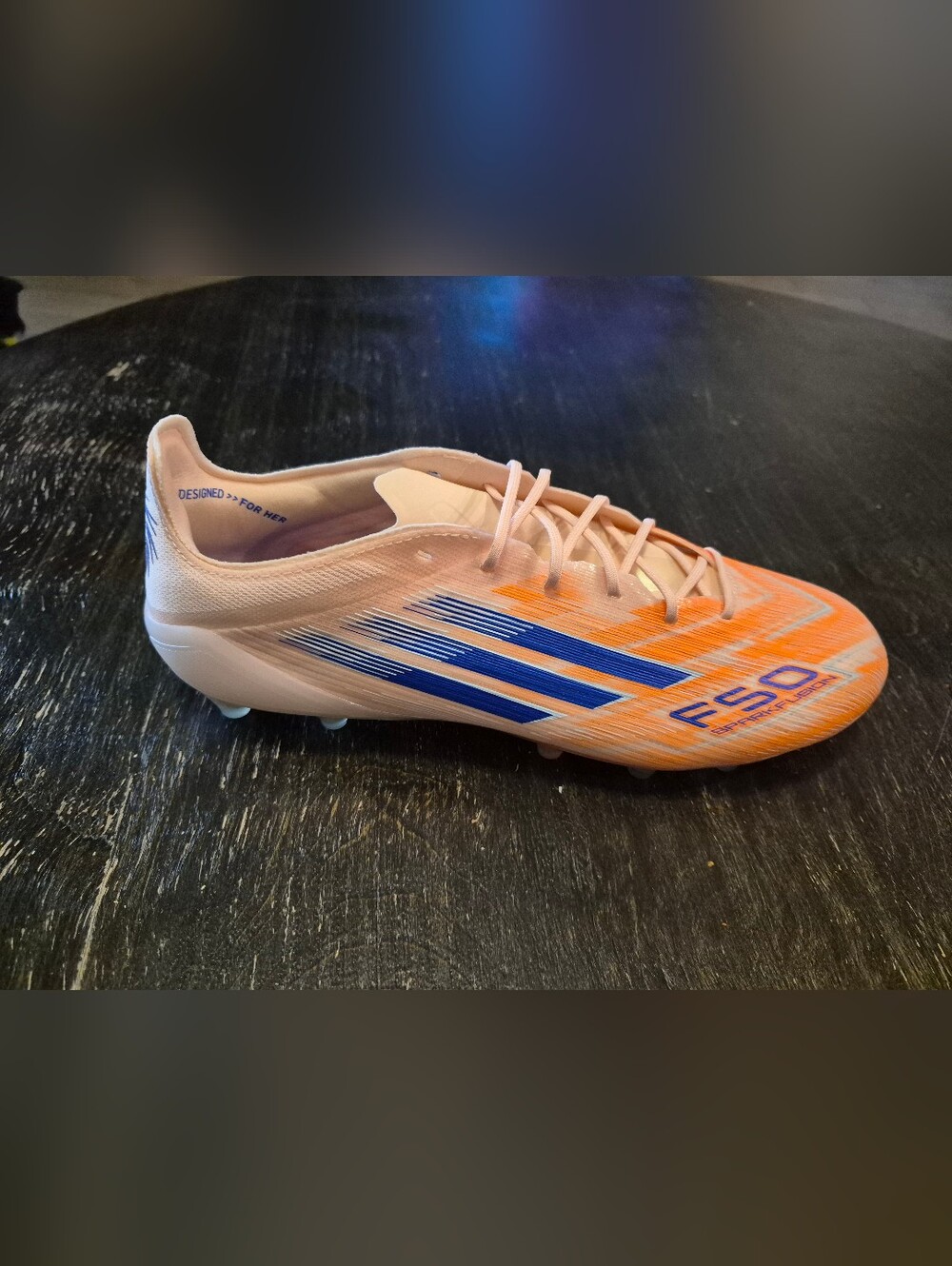Adidas Womens F50 Sparkfusion Elite Low Soccer Cleat, Bliss Orange - Picture 6 of 15
